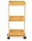 Slim Storage Cart, 3-Tier Bamboo Rolling Utility Cart Standing Rack on Wheel, Mobile Shelving Unit Organizer Serving Trolley Slide Out Cart for Office, Bathroom, Kitchen, Laundry Room and Narrow Place